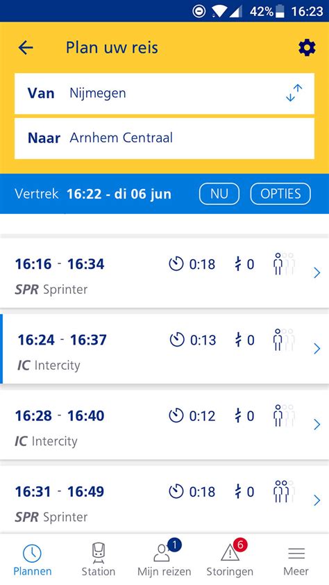 reisplanner ns van station naar.